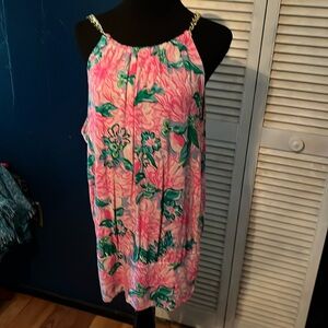Lilly Pulitzer blouson style top with chain detail